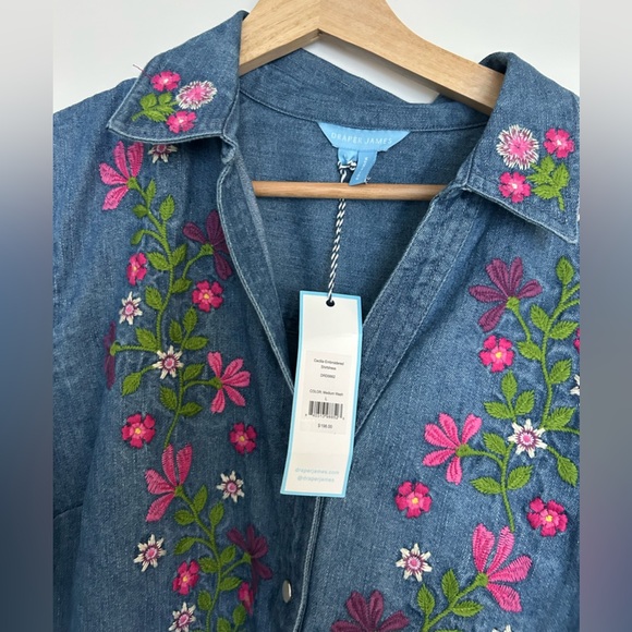 SOLD: NWT Draper James Cecilia Embroidered shirt dress - Picture 2 of 8